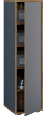 Immagine prodotto di Armadio per scarpe in legno | Dimensioni: W. 30 x H. 110 x D. 33 cm | Armadio multiuso | 5 scomparti | 1 Porta girevole - Salia Larghezza 30 cm