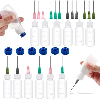 12x 30 ml Quetschflaschen mit Nadelspitzen 14-20GA