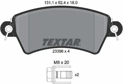 Produktbild von Textar Bremsbeläge vorne für Citroen Xsara Peugeot 206 306 1,6-2,0