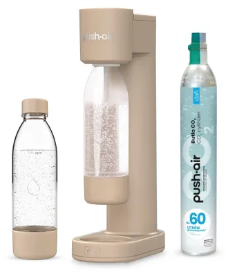 Produktbild von DAFI Wassersprudler Pushair inkl. 1 Co2 Zylinder und 2x 0,7l Flasche beige