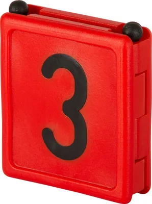 Produktbild von Kerbl Halsbandnummer DUO, 1-stellig 6er Pack rot
