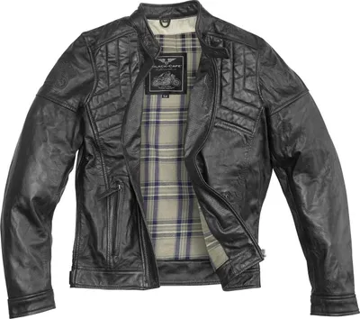 Zdjęcie produktu dla Skórzana kurtka motocyklowa Black-Cafe London Philadelphia, czarna, 54