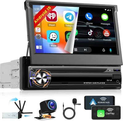 Immagine prodotto di Autoradio Android 15 - Autoradio compatibile con Android Auto - Autoradio compatibile con CarPlay - Autoradio Bluetooth - Navigatore GPS