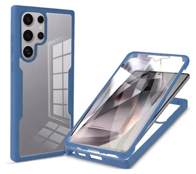 Produktbild von 360° Grad Hülle für Samsung Galaxy S25 Ultra mit Integriertem Displayschutz Blau