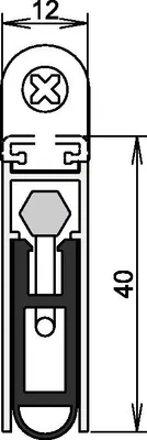 Produktbild von Athmer Türdichtung Kältefeind Allround Nr.1-689 Auslösung 1-seitig Länge 708mm Aluminium silber - 1-689-0708