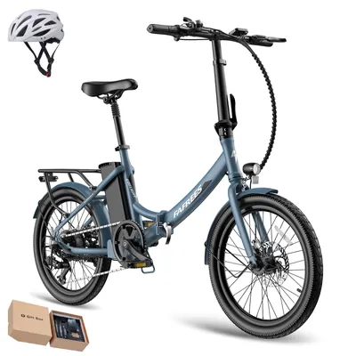 Produktbild von E-Bike Pedelec 20 Zoll Premium 250 W Shimano 7-Gang 36 V 20 Ah Akku 120 km IPX5, Blau