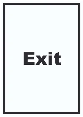 Produktbild von Exit Schild mit Text Ausgang hochkant A1 Rückseite selbstklebend