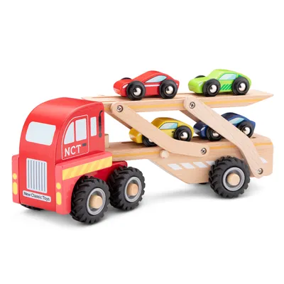 Produktbild von New Classic Toys Autotransporter met 4 voertuigen