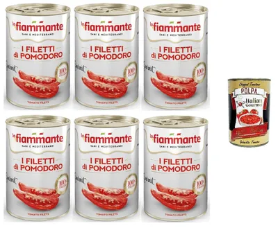Produktbild von La Fiammante Italian Gourmet I Filetti di Pomodoro zarte Tomatenfilets in Dose 6 x 400g