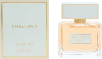 A box of Givenchy Dahlia Divin Eau de Parfum and the perfume bottle.