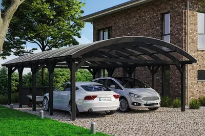 Produktbild von Doppelcarport SKAN HOLZ Franken inkl. Pfostenanker 635 x 969 cm anthrazit