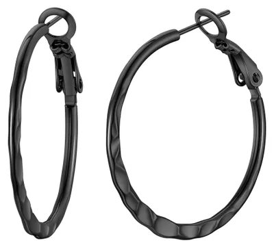 Productafbeelding van Solidchoice - Zwarte Creolen voor Dames, 30 mm