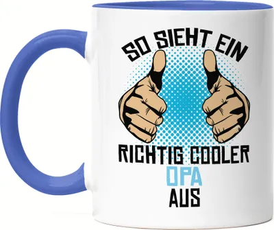 Produktbild von So Sieht Ein Richtig Cooler Opa Aus Tasse Blau Geschenkidee Großvater Opi Enkelkinder Lustig Humor