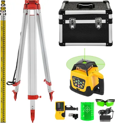 Zdjęcie produktu dla VEVOR obrotowy niwelator laserowy krzyżowy zestaw laserowy niwelator statywowy