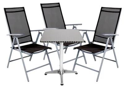 Produktbild von Bistrogarnitur 4-teilig Aluminium - Textilen / Anthrazit