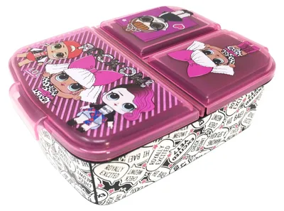Produktbild von Theonoi Brotdose für Kinder – Lunchbox mit 3 Fächern & Unterteilung – BPA-freie Sandwichbox für Schule, Kindergarten (LOL L.O.L.)