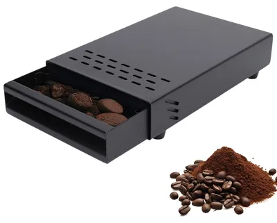 Kaffeeklopfbox-Behälter, Edelstahl, 18 x 28 x 5 cm, schwarz