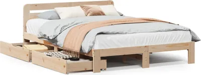 Produktbild von vidaXL Massivholzbett ohne Matratze 135x190 cm Kiefernholz