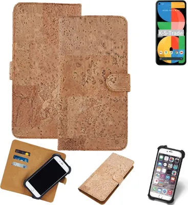 Produktbild von K-S-Trade Hülle kompatibel mit Google Pixel 5a  Kork Handyhülle Cover  Schutzhülle TPU Case Bumper in Hellbraun, (1x)
