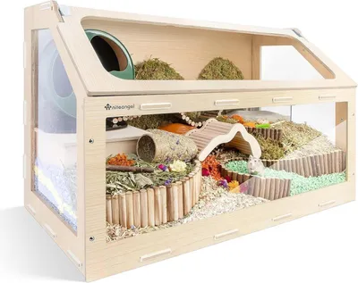 Obrázek produktu pro Klec pro křečky Niteangel Vista MDF Aspen pro syrské trpasličí křečky, degu, myši (M -103.4 x 57.7 x 58.2cm) (S - 83.6 x 43.7 x