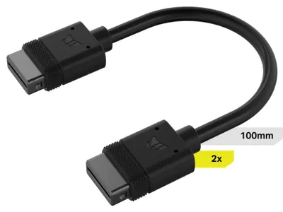 Produktbild von iCUE LINK Kabel, 100mm (schwarz, 2 Stück)