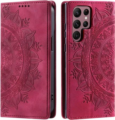 Immagine prodotto di Custodia per Samsung Galaxy S24 Ultra Custodia del telefono cellulare Flip Case Cover Bag Mandala