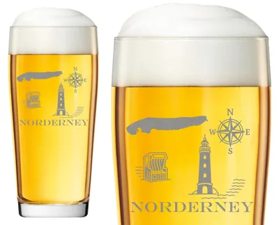 Bierglas mit Gravur Norderney, 500 ml, spülmaschinengeeignet