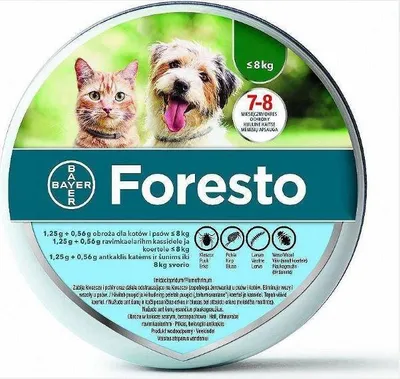 Obrázok produktu pre Foresto 1,25 g + 0,56 g obojok pre mačky a psy < 8 kg/38 cm