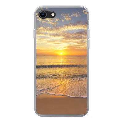 Produktbild von MuchoWow® Handyhülle Schutzhülle Hülle für iPhone SE 2022 Strand - Sonnenuntergang - Meer Silikon Softcase Handy Hülle - Schutzhülle