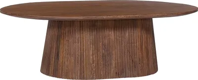 Image de Miguel" Table basse ovale 120 cm brun clair | Structure en bois massif et plateau mangue | H-H 37 x L-L 120 x P-P 70 cm