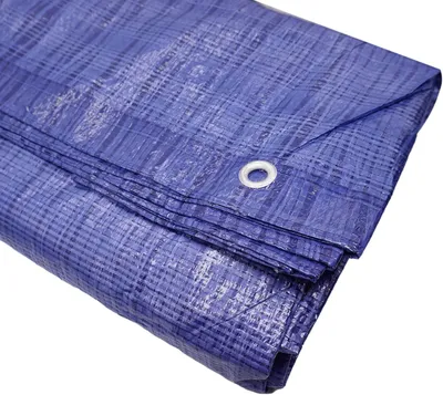 Blaue Schutzplane 10 x 14 m, wasserdicht, 55 g/m², mit Ösen