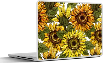 Produktbild von MuchoWow® Laptop Aufkleber Sticker Cover Sonnenblume - Vintage - Design 40x30 cm - Laptop Dekoration - Selbstklebend