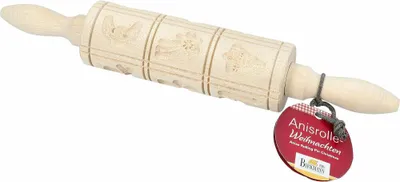 Immagine prodotto di Birkmann Anisrolle Weihnachten, Teigrolle, Motivrolle, Prägerolle, Muster Rolle, 12 Motive, Ahornholz, 15.5 cm, 340787
