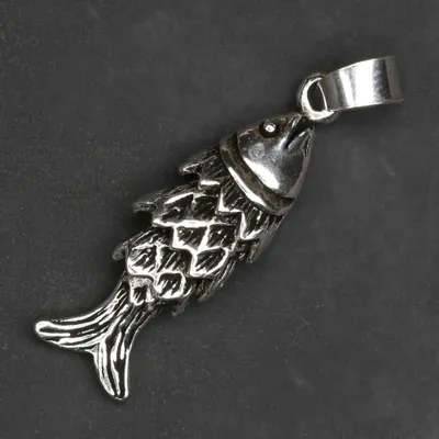 Produktbild von Drachensilber  Fisch Schmuck Kettenanhänger 925 Silber Backfisch