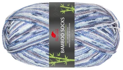 Produktbild von Pro Lana BAMBOO SOCKS color 100 g seidenweiche und vegane 4-fach Sockenwolle 400 m Farbe 970 - grau/jeans color