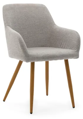 Produktbild von Grauer Polsterstuhl SCANDI mit Metallbeinen in Holzoptik für Esszimmer und Wohnzimmer