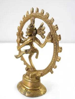 Produktbild von Shiva Messing Figur Skulptur Feuerkreis 9cm Messingfigur Hindu Buddha 3014