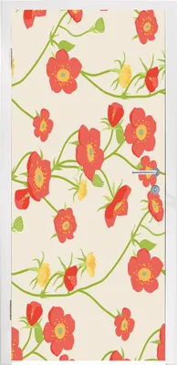 Produktbild von MuchoWow® Türtapete Selbstklebende Türfolie Blume - Feldblumen - Muster 90x215 cm Türposter Türaufkleber Klebefolie Türklebefolie - Plakat an der Tür - Türsticker - Aufklebern
