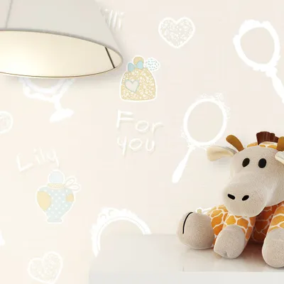 Produktbild von NEWROOM Tapete Pink Vliestapete Spiegel - Babytapete Mädchen Creme Rose  Kindertapete Babyzimmer