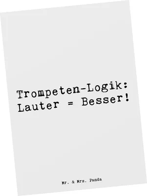Produktbild von Mr. & Mrs. Panda Postkarte Spruch Trompeten Weisheit - Weiß - Geschenk, Musik, laut, Blasinstrumente, Grußkarte, Lernen, Ansichtskarten, Instrument, Postkarten, Orchester