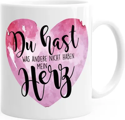 Produktbild von Kaffee-Tasse Du hast was andere nicht haben, mein Herz Spruch Liebe Valentinstag Geschenk MoonWorks® weiß unisize