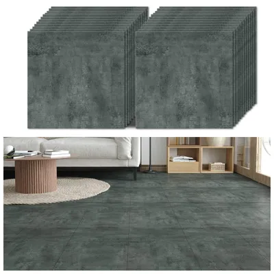 Productafbeelding van Elzusha - PVC Vloerbedekking met Betonnen Uiterlijk, Zelfklevende Tegels 30x30 cm