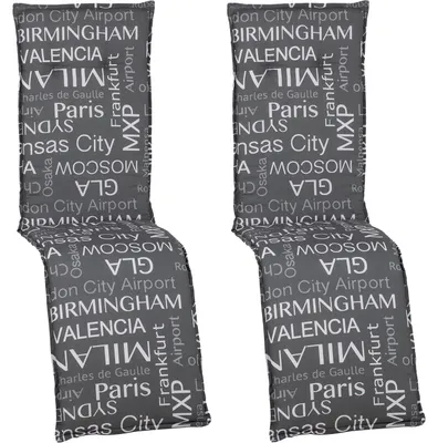 Produktbild von NYVI Auflage Barcelona für Relaxliegen / Relaxstühle 171x50 cm 2er Set Städtenamen - Liegenauflage mit Komfortschaumkern und Bezug - Sitzpolster für Gartenliegen & Relaxsessel