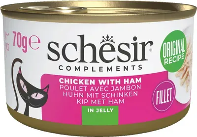 Image de SCHESIR Adult en gelée Poulet avec jambon 70g