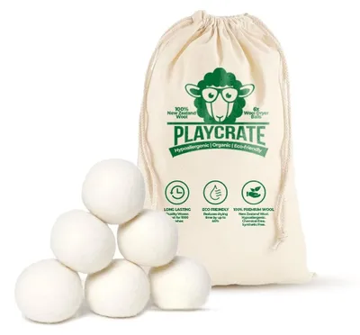 Immagine prodotto di Palline da asciugatrice in lana - 6 pezzi - Lana neozelandese - Con borsa per il trasporto