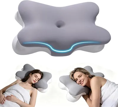Immagine prodotto di Cuscino cervicale in memory foam, 1 pezzo, grigio, per viaggi