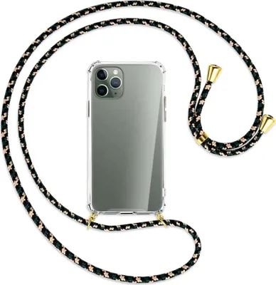 Produktbild von Handykette Backcover-Schutzhülle mit Band (Metall goldfarben) für Apple iPhone 11 Pro - camouflage