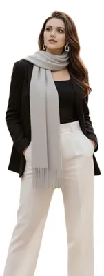 Immagine prodotto di Sciarpa in cashmere color grigio chiaro, per donna