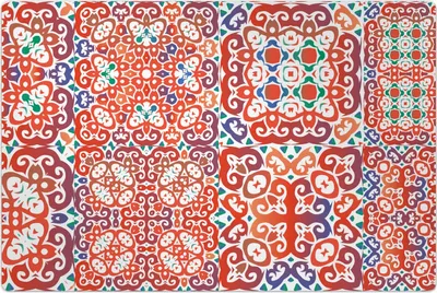 Produktbild von Küchenmatte 140x210 cm Vinylmatte Bodenmatte Dekoration - Portugiesische Mosaiken