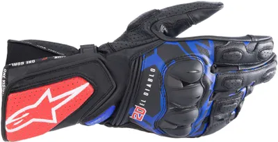 Zdjęcie produktu dla Rękawice motocyklowe Alpinestars FQ20 SP-8 V3 Monster, czarne/niebieskie/czerwone, rozmiar L